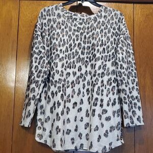 Westbound Cream and Black Leopard Print Sweatshirt